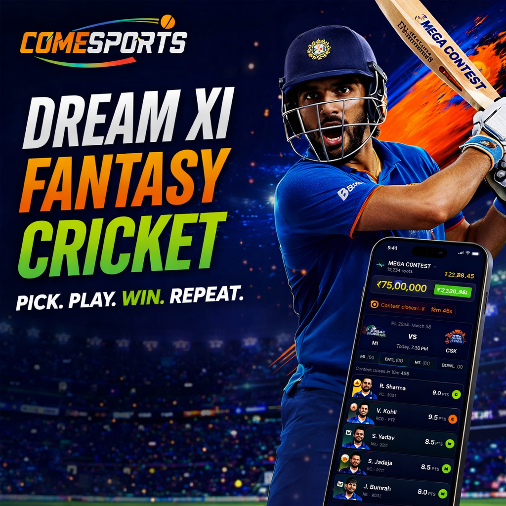 COME TO WIN 11 Dream XI fantasy cricket ad visual